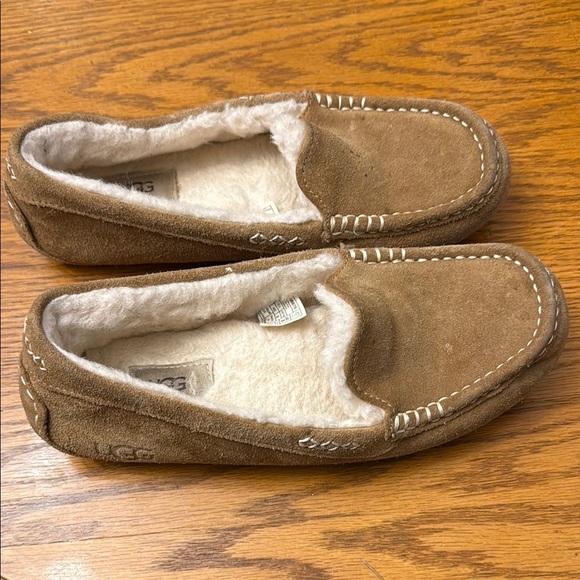 UGG Tan Suede Slip-On Loafers with Plush Lining - Picture 2 of 4